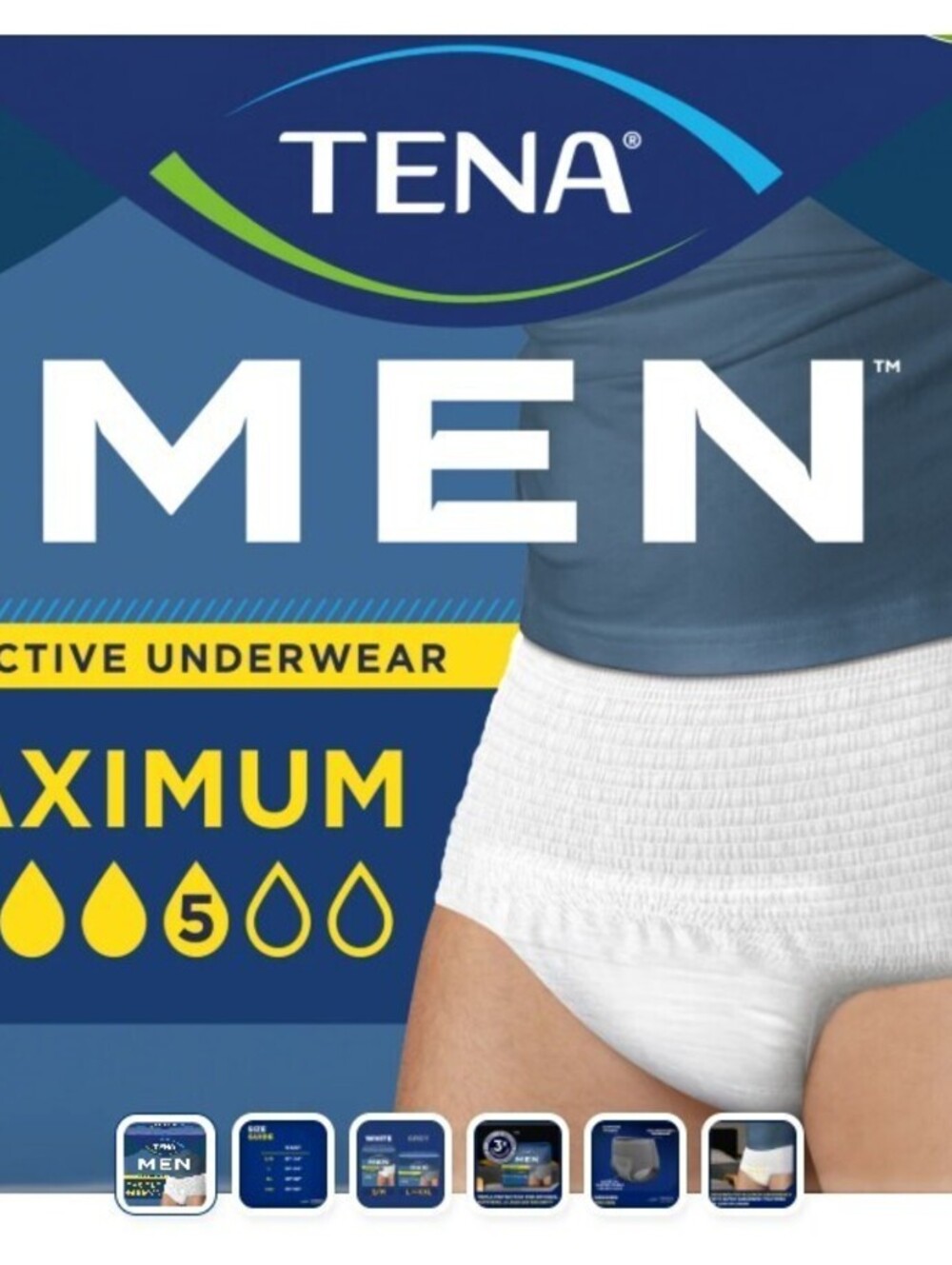 Brand New: Protective Underwear for Men, Maximum, Large, White, 79 Cnt